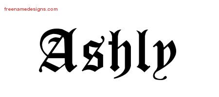 Ashly Blackletter Name Tattoo Designs