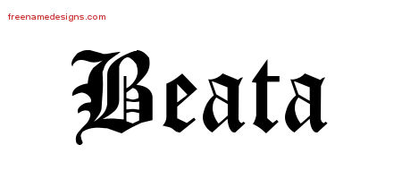 Beata Blackletter Name Tattoo Designs