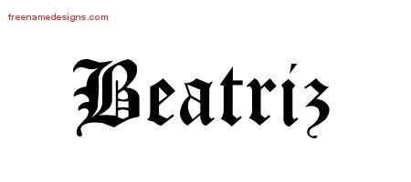 Beatriz Blackletter Name Tattoo Designs
