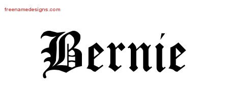 Bernie Blackletter Name Tattoo Designs