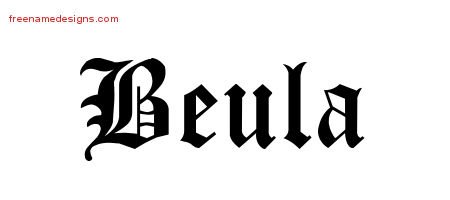 Beula Blackletter Name Tattoo Designs