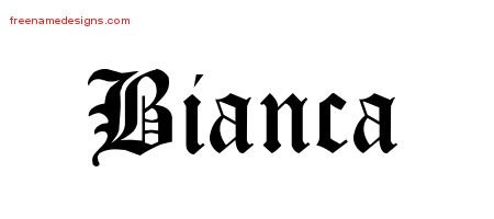Bianca Blackletter Name Tattoo Designs