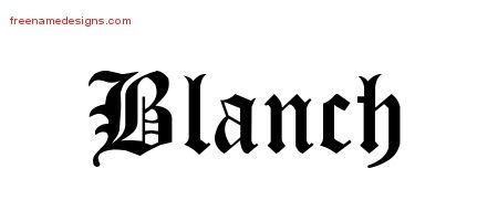 Blanch Blackletter Name Tattoo Designs