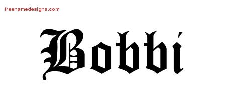 Bobbi Blackletter Name Tattoo Designs