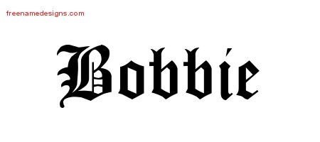 Bobbie Blackletter Name Tattoo Designs