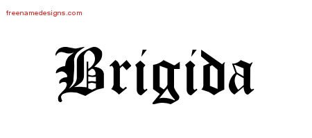 Brigida Blackletter Name Tattoo Designs