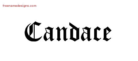 Candace Blackletter Name Tattoo Designs