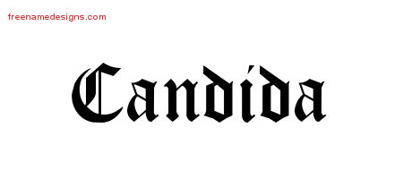 Candida Blackletter Name Tattoo Designs