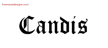Candis Blackletter Name Tattoo Designs