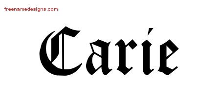 Carie Blackletter Name Tattoo Designs