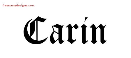 Carin Blackletter Name Tattoo Designs