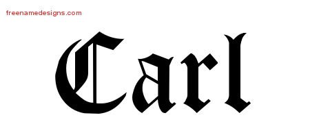 Carl Blackletter Name Tattoo Designs