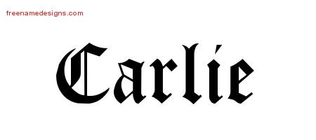 Carlie Blackletter Name Tattoo Designs