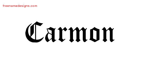 Carmon Blackletter Name Tattoo Designs