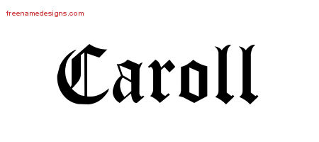 Caroll Blackletter Name Tattoo Designs