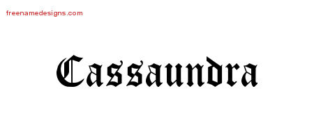 Cassaundra Blackletter Name Tattoo Designs