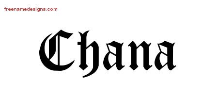 Chana Blackletter Name Tattoo Designs