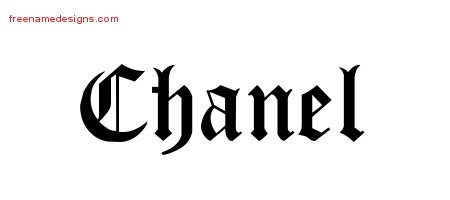 Chanel Blackletter Name Tattoo Designs
