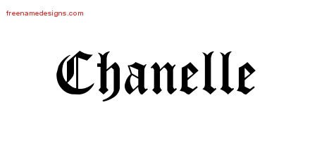 Chanelle Blackletter Name Tattoo Designs