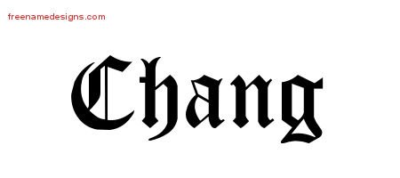 Chang Blackletter Name Tattoo Designs