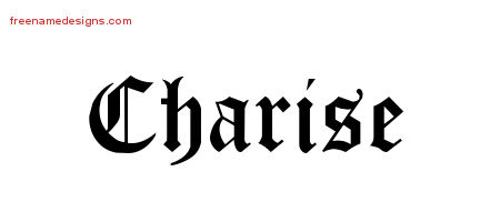 Charise Blackletter Name Tattoo Designs
