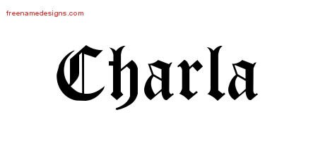 Charla Blackletter Name Tattoo Designs