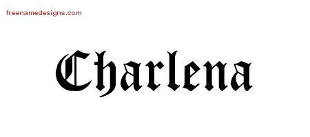 Charlena Blackletter Name Tattoo Designs