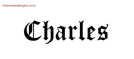 Charles Blackletter Name Tattoo Designs