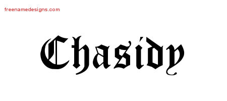 Chasidy Blackletter Name Tattoo Designs