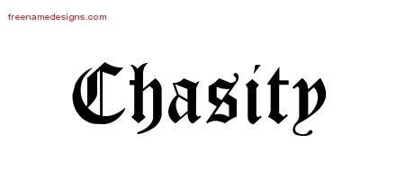 Chasity Blackletter Name Tattoo Designs