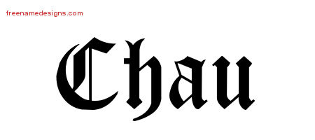 Chau Blackletter Name Tattoo Designs