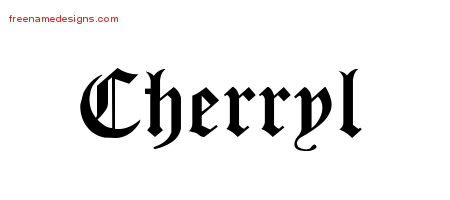 Cherryl Blackletter Name Tattoo Designs
