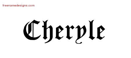 Cheryle Blackletter Name Tattoo Designs