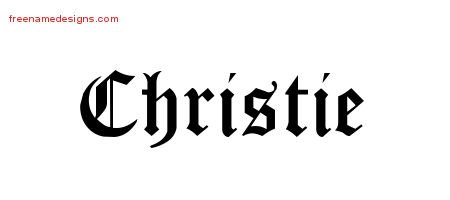 Christie Blackletter Name Tattoo Designs