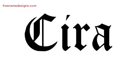 Cira Blackletter Name Tattoo Designs