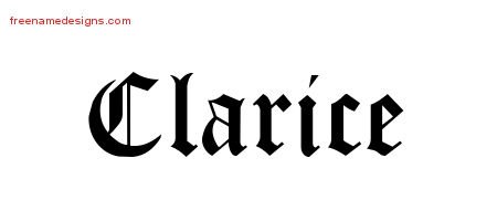 Clarice Blackletter Name Tattoo Designs