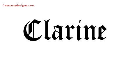 Clarine Blackletter Name Tattoo Designs