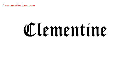 Clementine Blackletter Name Tattoo Designs