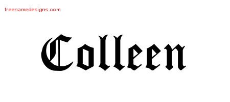 Colleen Blackletter Name Tattoo Designs