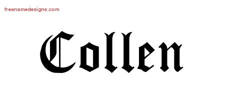 Collen Blackletter Name Tattoo Designs