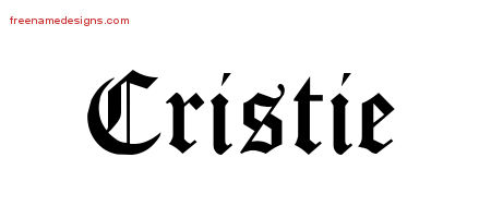 Cristie Blackletter Name Tattoo Designs