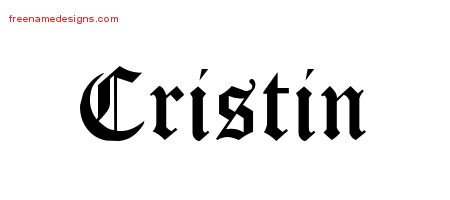 Cristin Blackletter Name Tattoo Designs
