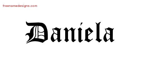Daniela Blackletter Name Tattoo Designs