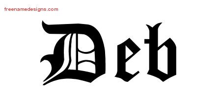 Deb Blackletter Name Tattoo Designs