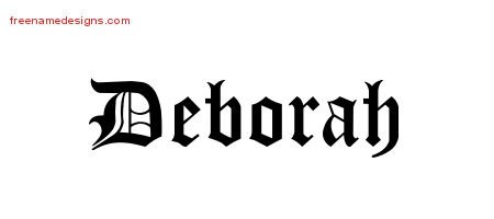 Deborah Blackletter Name Tattoo Designs