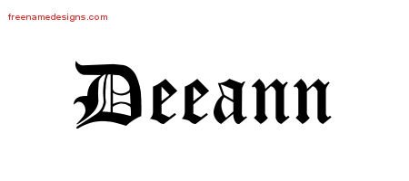Deeann Blackletter Name Tattoo Designs