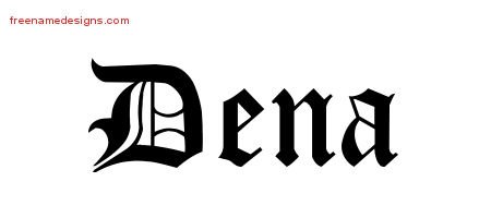Dena Blackletter Name Tattoo Designs