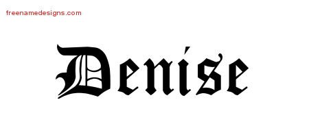 Denise Blackletter Name Tattoo Designs
