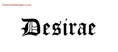 Desirae Blackletter Name Tattoo Designs