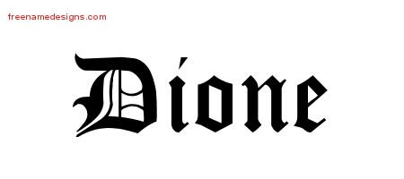 Dione Blackletter Name Tattoo Designs